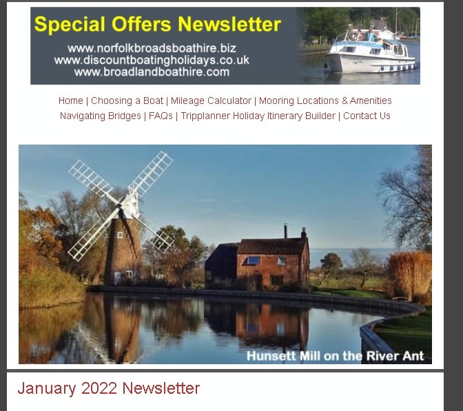 January 2022 Newsletter screenshot